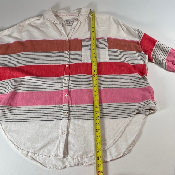 Anthropologie Holding Horses Monroe Striped Button Down Oversized Top Size M/L - Picture 11 of 12